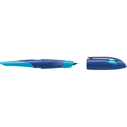 STABILO Stylo plume EASYbirdy L, gauchers, bleu/azur