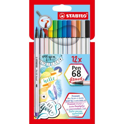 STABILO Feutre pinceau Pen 68 brush, tui en carton de 12