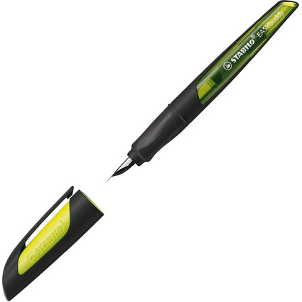 STABILO Stylo plume EASYbuddy L, gauchers, noir/citron