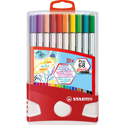 STABILO Feutre de dessin Pen 68 brush, ColorParade de 20
