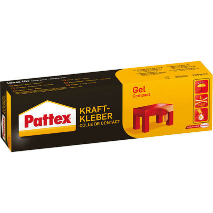 Pattex Colle de contact Compact Gel, avec solvant, tube de