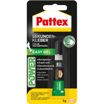 Pattex Colle instantane Easy Gel, tube de 3 g,