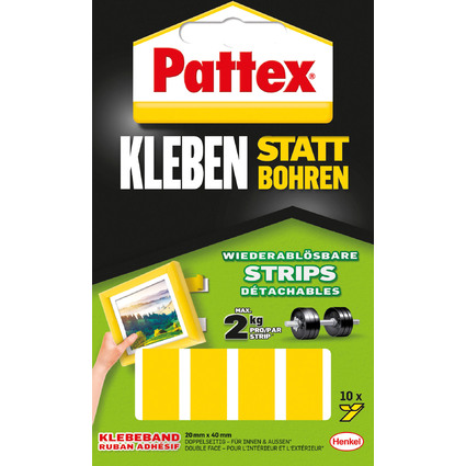 Pattex Pastilles adhesives pour montage, detachables, jaune