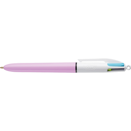 BIC Stylo  bille rtractable 4 Colours Fun, rose/blanc