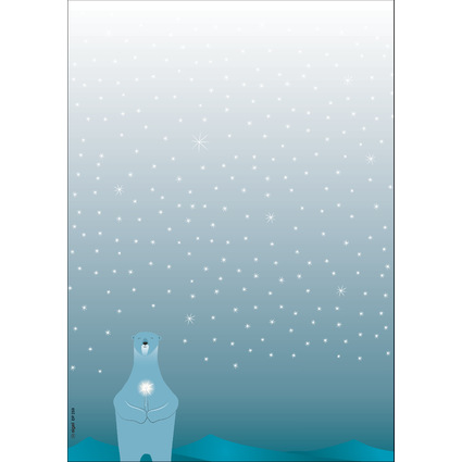 sigel Papier  motif de Nol "Polar bear with candle", A4