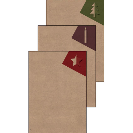 sigel Set de papier à motif de Noël "Cut-out style", A4