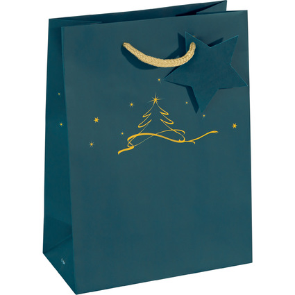 sigel Sac cadeau de Noël "Christmas tree petrol", petit