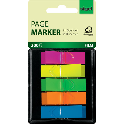 sigel Marque-page repositionnable "Z-Marker" film Neon Mini