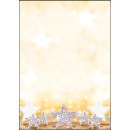 sigel Papier  motif de Nol "Glitter Stars", A4, 90 g/m2