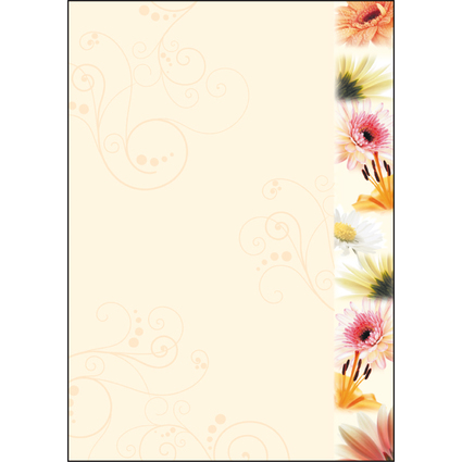sigel Papier  motif, A4, 90 g/m2, motif "Flowerstyle"