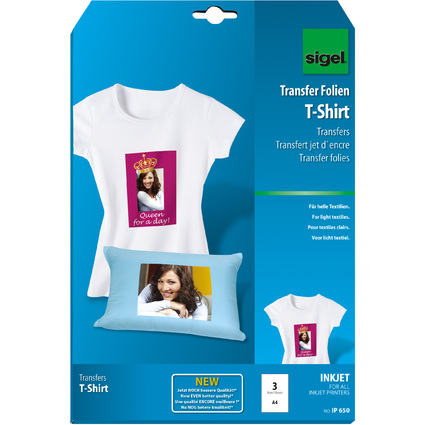 sigel Film de transfert  jet d'encre, pour textiles clairs