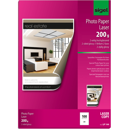 sigel Papier photo, A4, 200 g/m2, glossy recto-verso