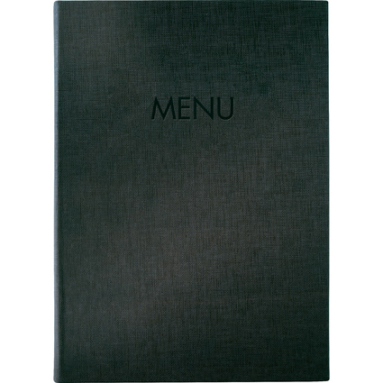 sigel Chemise pour carte de menu "MENU", A4, anthracite