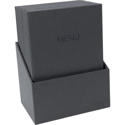 sigel Chemise pour cartes de menu "MENU", anthracite, A4