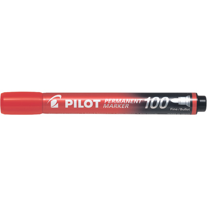 PILOT Marqueur permanent 100, pointe ogive, rouge