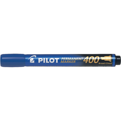 PILOT Marqueur permanent 400, pointe biseaute, bleu