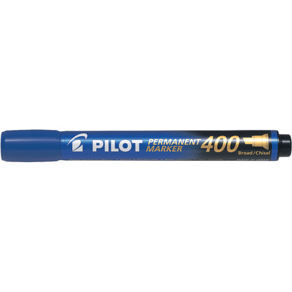 PILOT Marqueur permanent 400, pointe biseaute, bleu