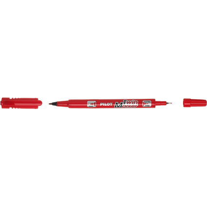 PILOT Marqueur permanent "Twin Marker", extra fin, rouge
