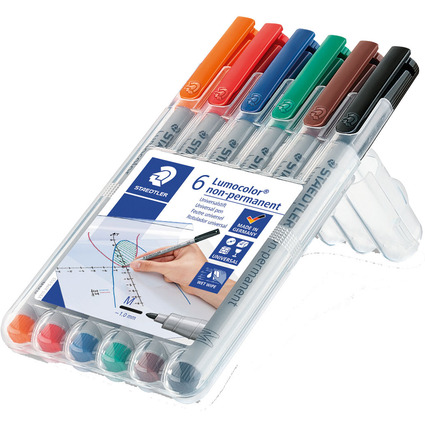 STAEDTLER Marqueur non permanent 315M Lumocolor, étui de 6