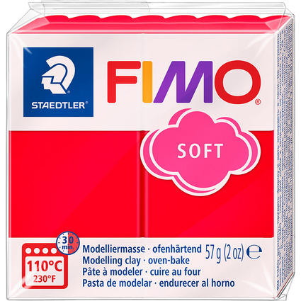 FIMO Pte  modeler SOFT,  cuire, 57 g, rouge indien