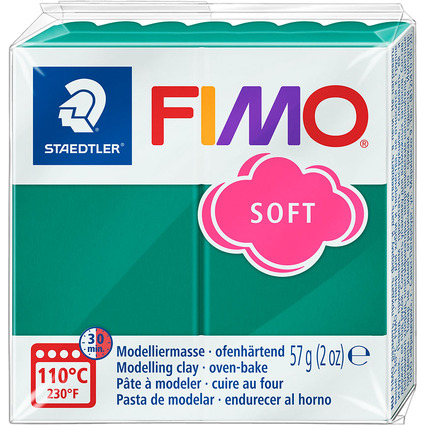 FIMO Pte  modeler SOFT,  cuire, 57 g, vert meraude