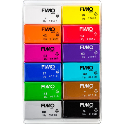 FIMO SOFT Kit de pte  modeler "Basic", kit de 12
