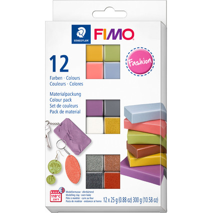 FIMO SOFT Kit de pte  modeler "Fashion", set de 12