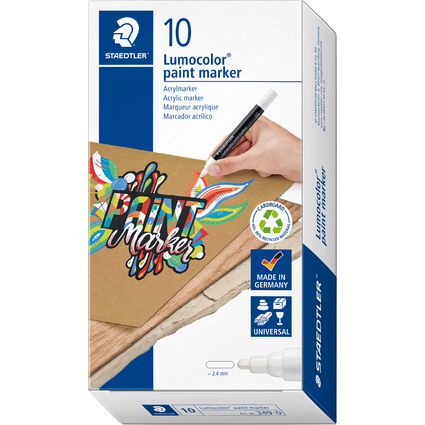 STAEDTLER Marqueur acrylique paint marker Lumocolor, blanc