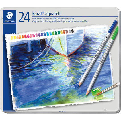 STAEDTLER Crayon aquarellable karat aquarelle, tui de 24