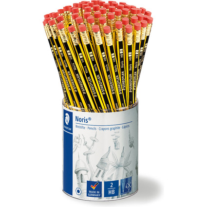 STAEDTLER Crayon de papier Noris avec gomme, pot de 72