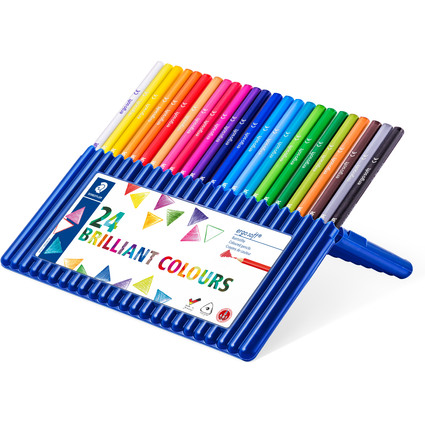 STAEDTLER Crayon de couleur ergosoft triangulaire,tui de 24