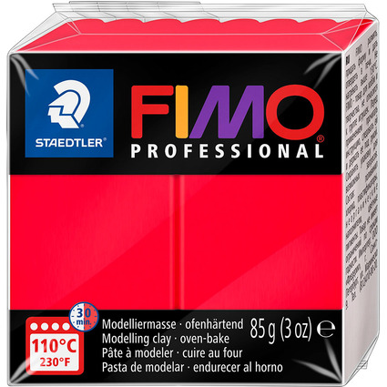 FIMO PROFESSIONAL Pte  modeler,  cuire au four, rouge pur