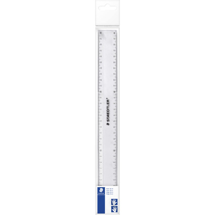 STAEDTLER Règle plate, 300 mm, en plastique, transparent