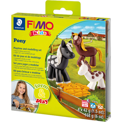 FIMO kids Kit de modelage Form & Play "Pony", niveau 2