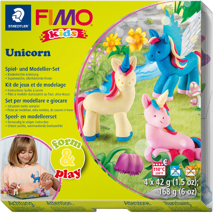 FIMO kids Kit de modelage Form & Play "Unicorn", niveau 2