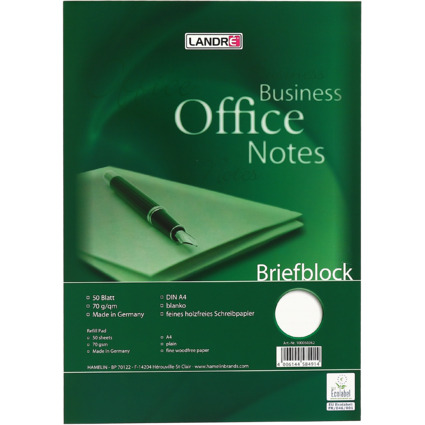 LANDR Bloc de correspondance "Business Office notes" A4,
