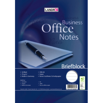 LANDR Bloc de correspondance "Business Office notes" A4,