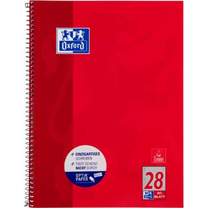 Oxford Cahier, format A4+, quadrill, 160 pages,marge gauche