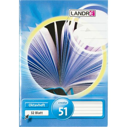 LANDR cahier octave format A6, lign, 70 g/m2, 64 pages