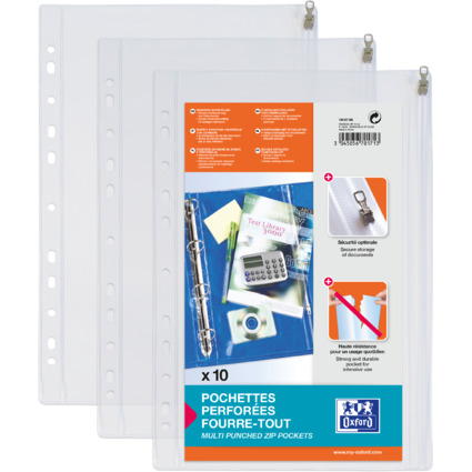 Oxford Pochette fourre-tout, 305 x 170 mm, PVC, transparent