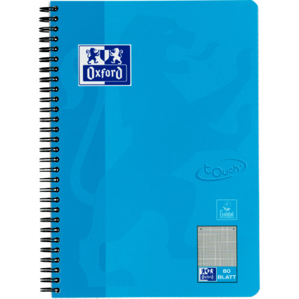 Oxford Cahier Touch, B5, quadrill, 160 pages, bleu mer