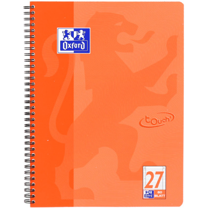 Oxford Cahier Touch, A4+, lign, 160 pages, corail