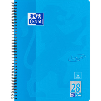 Oxford Cahier Touch, A4+, quadrill, 160 pages, bleu mer