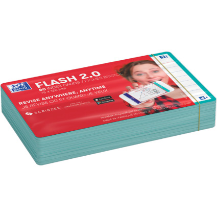 Oxford Fiches "Flash 2.0", 75 x 125 mm, lign, menthe