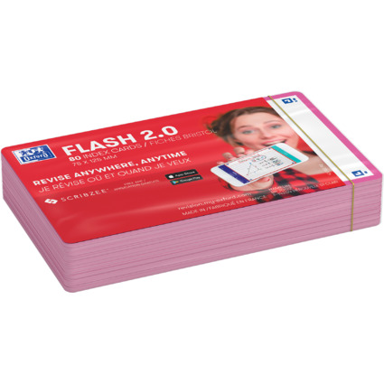 Oxford Fiches "Flash 2.0", 75 x 125 mm, lign, bleu