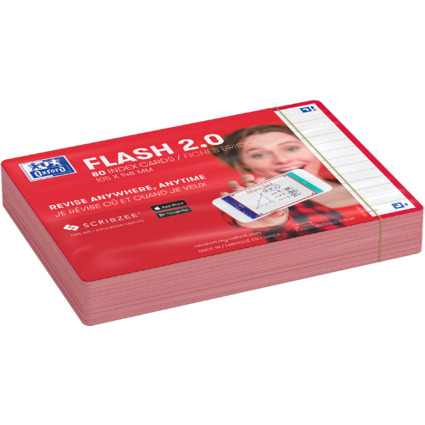 Oxford Fiches "Flash 2.0", 105 x 148 mm, rouge