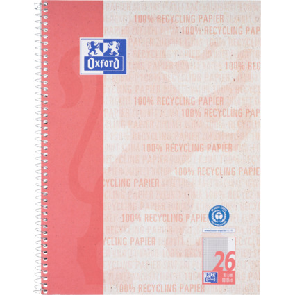 Oxford Collegeblock "Recycling", DIN A4+, 80 Blatt, kariert
