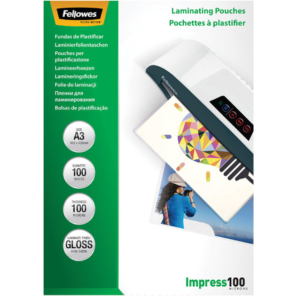 Fellowes Pochette de plastification, A3, brillante