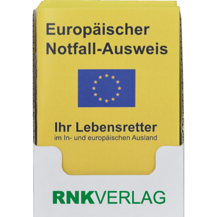 RNK Carte sanitaire europenne d'urgence, 105 x 75 mm, dans