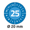 AVERY Zweckform Pastille calendrier 2025 NoPeel, 20 mm, bleu